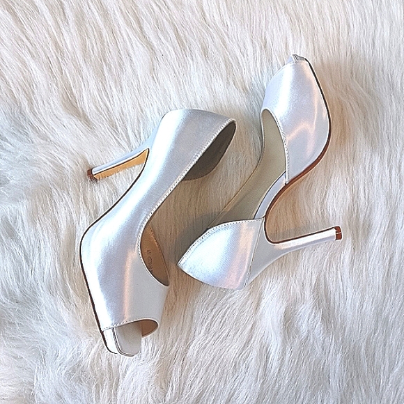 Michaelangelo White Stiletto Christmas New Years Eve Party Shoes Size 6 Heels - Picture 5 of 14